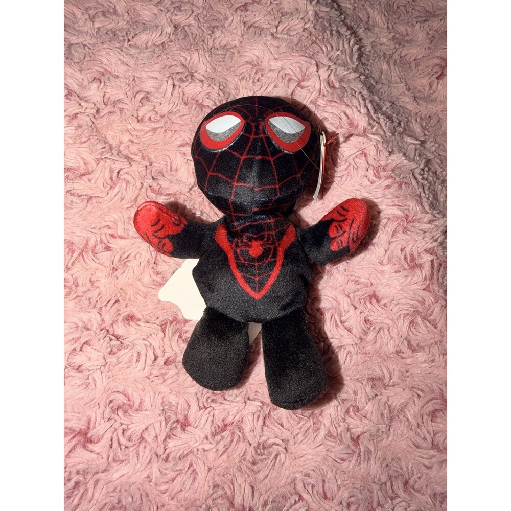 TY Marvel MILES MORALES SPIDER-MAN Black & Red 7" Plush Stuffed Animal Toy 2023